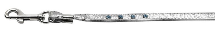 Color Crystal Leash Silver w/ Lt Blue Stones Silver Hardware